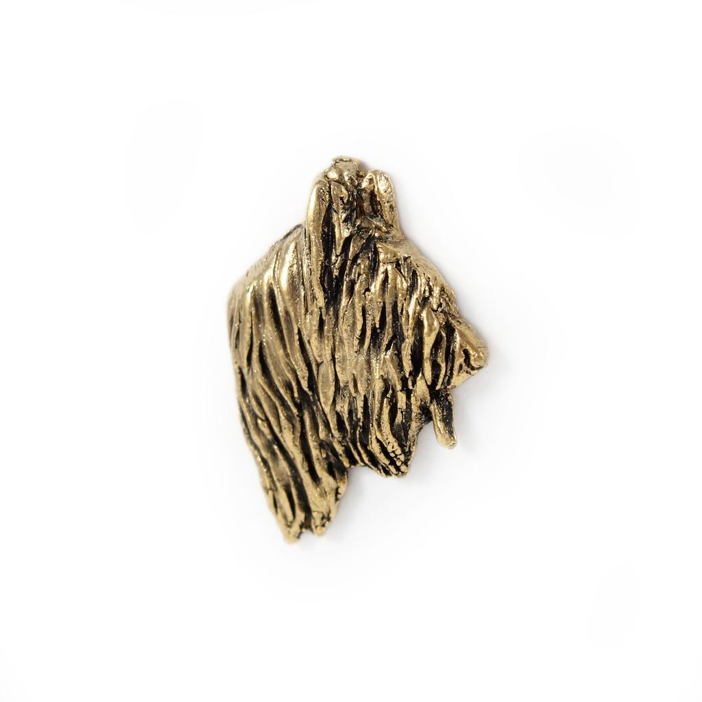 Briard, Berger De Brie - Dog Brooch In Decorative Box, Elegant Gold-plated Pin, Art-Dog Brand Jacket Pin