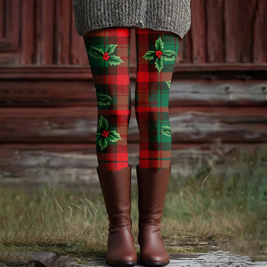 Women's Casual Fashion Outdoor Halloween Printed Slim Elastic Yoga Pants Cropped Pants