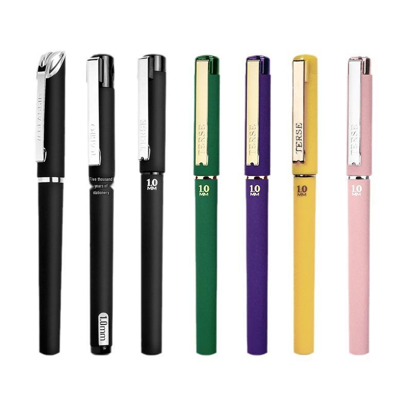 Neutral Frosted Barrel Black Pen 1.0mm - Waterproof, Quick-Drying, Custom Logo.