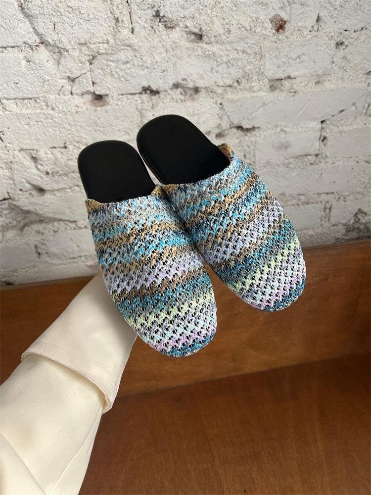 

Niche retro flat-bottomed bag head half slippers women s 2025 new summer outer wear casual one-pedal muller shoes single shoes 35