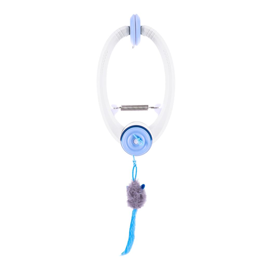 Teaser Electronic Self Play Feather Cat String Toy with 3 Catnip Mice Independent Play Hanging Door Cat Toys for Bored Cats