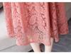 Autumn Lace Slim Fit Solid Color Long-Sleeve Plus Size Dress for Women