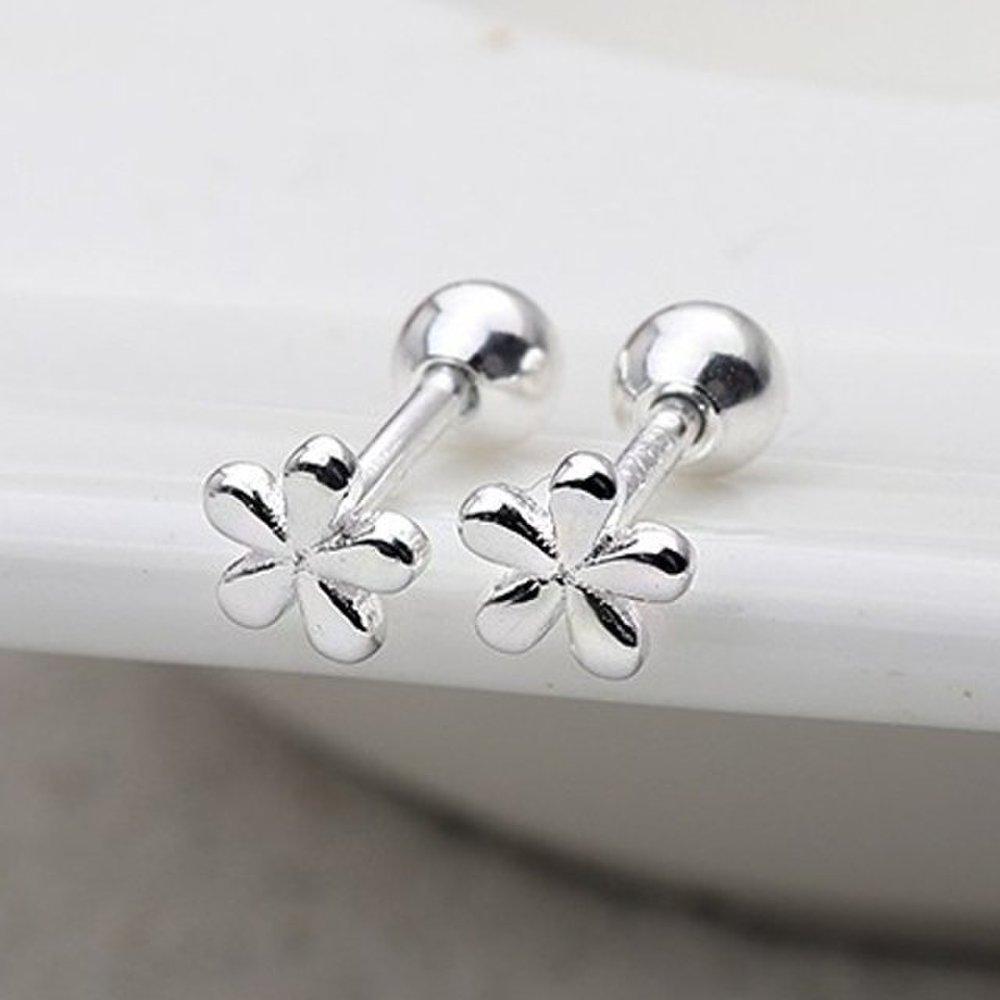 [Aslit] Silver Piercing Earrings, 925 Silver Mini Flower Daily