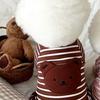 Hunde Pyjama Gestreift Weich Warm Bequem Modisch 4 Beine Haustierkleidung für Teddy Bichon