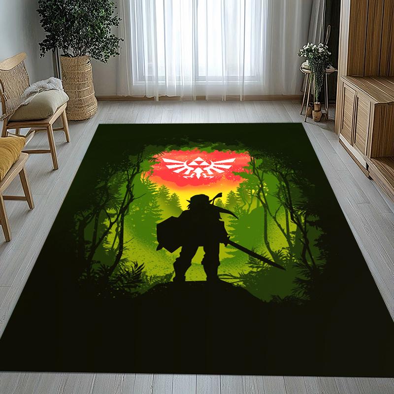 Covor de cameră antiderapant stil retro Z-Zelda Desen animat Link Jocuri Covor moale pentru dormitor Cameră de joacă pentru copii Canapea, Covor de intrare Decor pentru casă