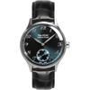 The STAC Japanese-made 36mm Classic Retro Watch for Men and Women, Blue-Green and Black Crocodile Leather, ST-AR002