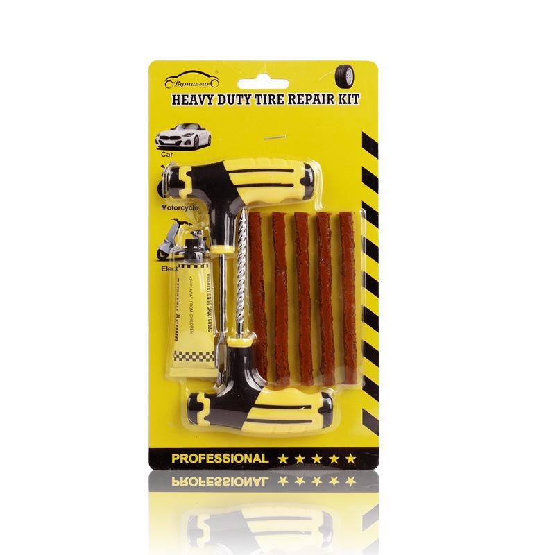 

Car Tire Repair Tools Kit with Rubber Strips Tubeless Tyre Puncture Studding Plug Set Electric Vehicle Universal Kit for Car