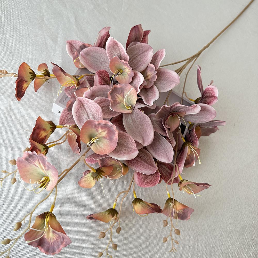 Artificial Orchid Decor Wedding Hall With Silk Fabric For Home And Event Decor