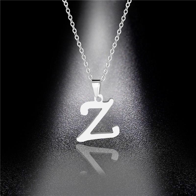 Simple English Letter Necklace Collarbone Chain Women Fashion Jewelry 26 Alphabet Pendant