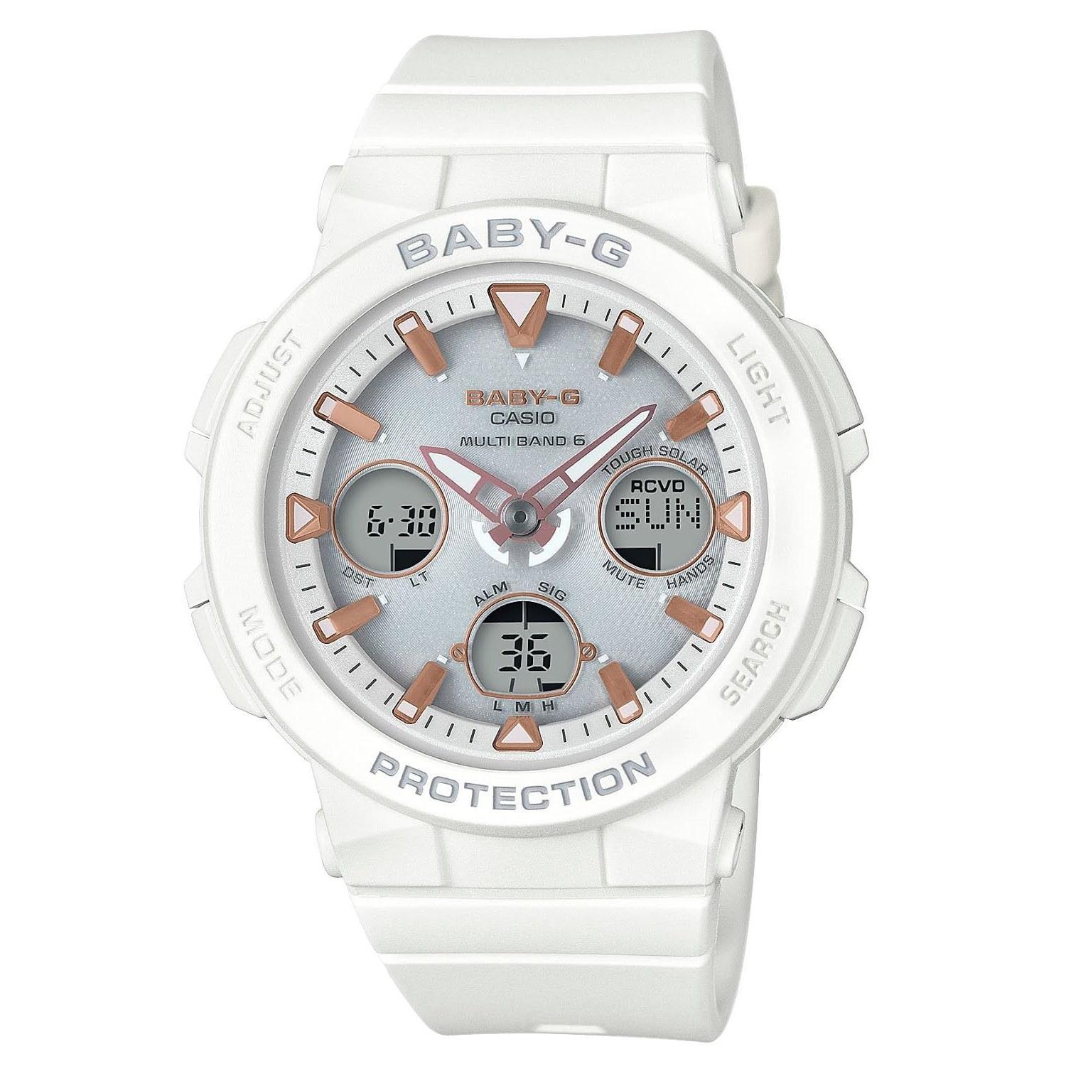 Casio Wristwatch Baby-G Domestic Genuine Product Beach Traveler Radio Solar BGA-2500-7AJF Ladies White