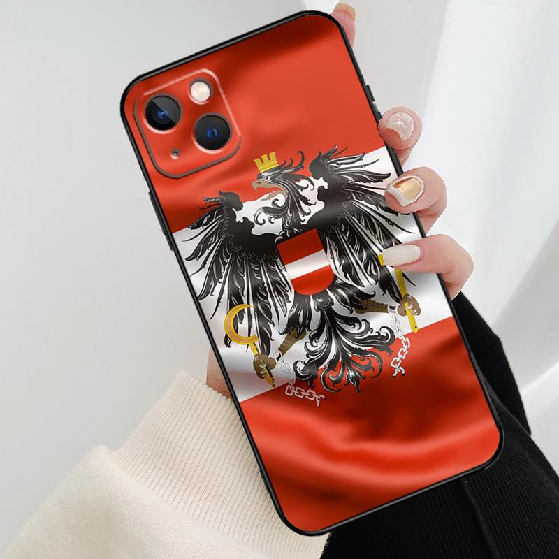 Austria Flag Phone Case For iPhone 15 Pro Max 14 13 12 11 16 Pro Max Mini XR 15 16 Plus 16e Cover Coque