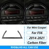 For Mini Cooper F56 2014-2021 Carbon Fiber Central Console Wheel Speedometer Air Outlet Panel Trim Set Car Accessories Sticker