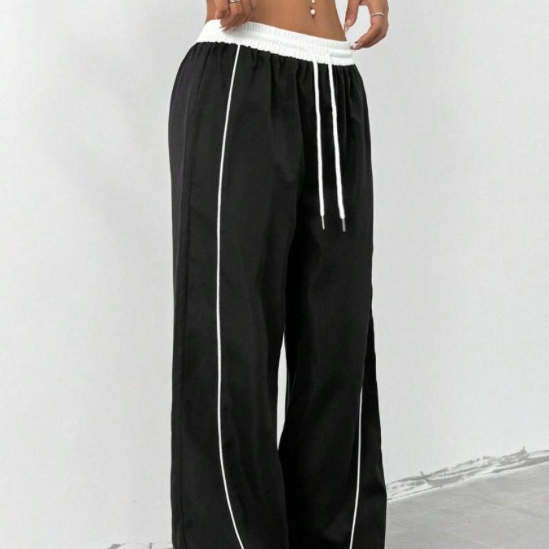 Spring and summer sports style women's clothing fashion loose casual niche hanging wide leg pants