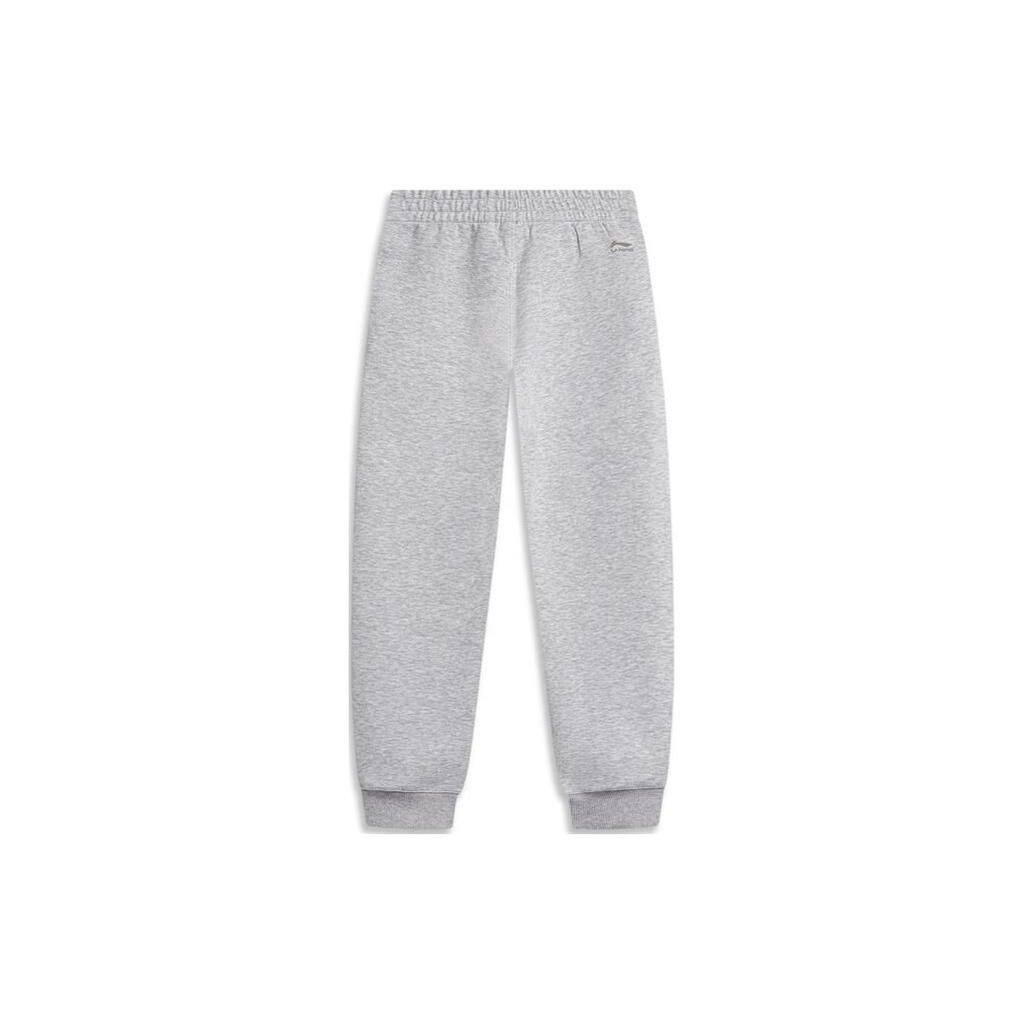 Li Ning Sports Lifestyle Series Solid Color Tapered Knit Joggers Women Joggers Floral-Gray Light-Extreme-Gray AKLT822-4