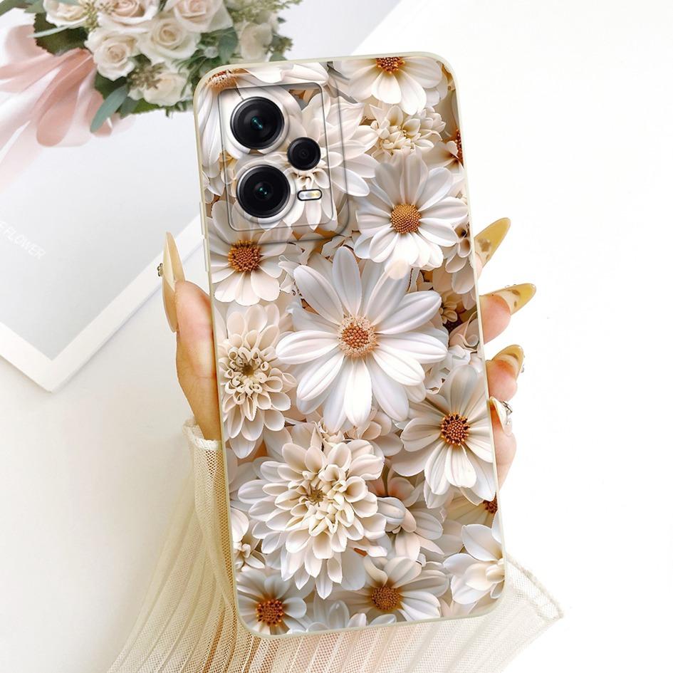 For Xiaomi Redmi Note 12 Pro Plus Case Popular Flower Soft Liquid Silicone Shockproof Cover For Redmi Note 12 Pro Note12 5G Case