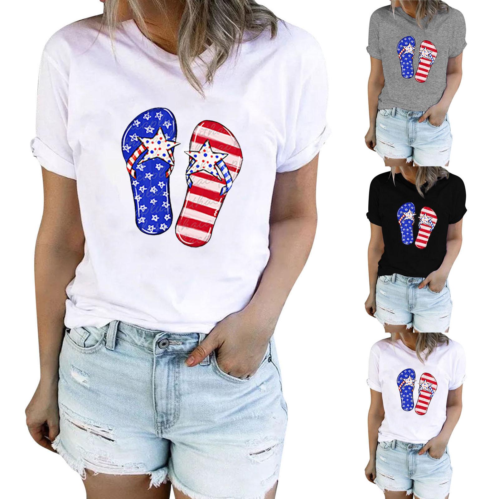 

Модная женская свободная повседневная футболка с коротким рукавом с принтом и круглым вырезом