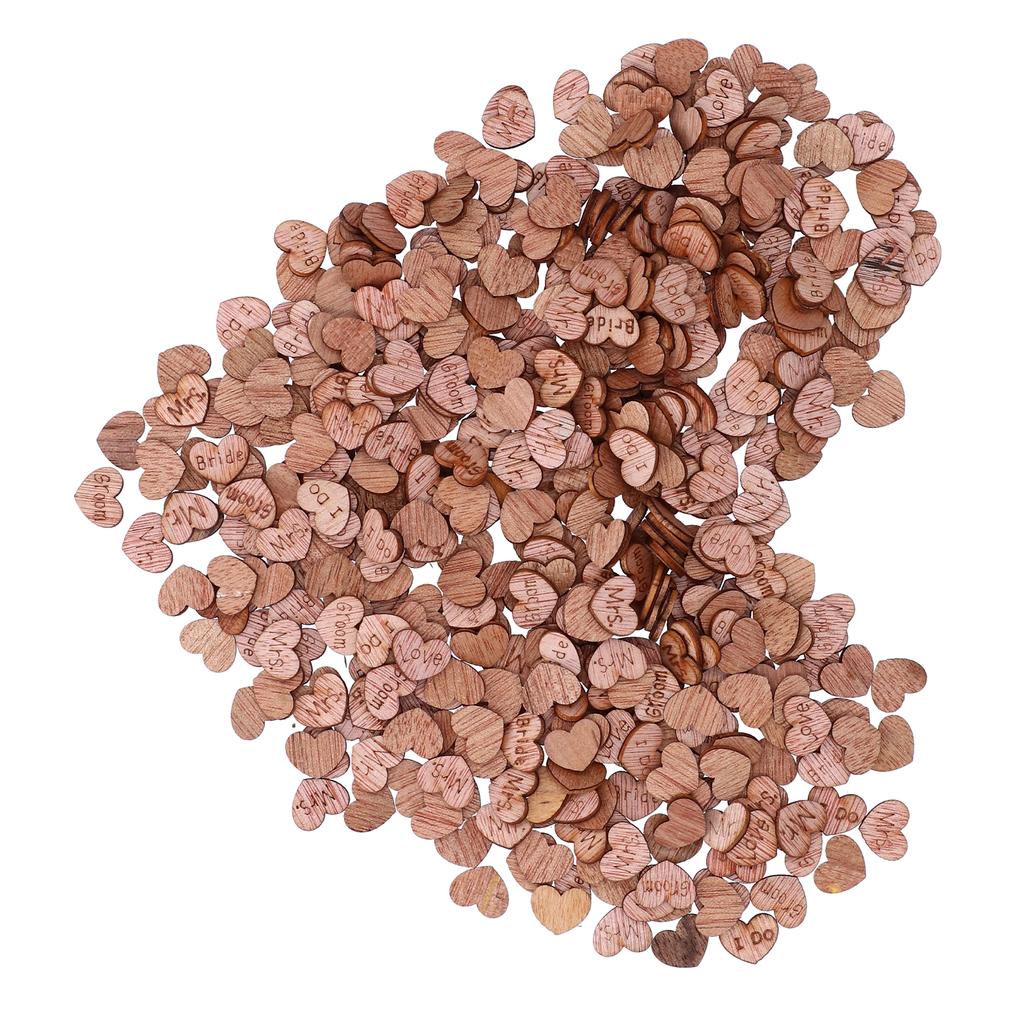 500 Stück Herzform Chips Holzmaserung Scheibe Dekoration DIY Handgefertigt Scrapbook Basteln