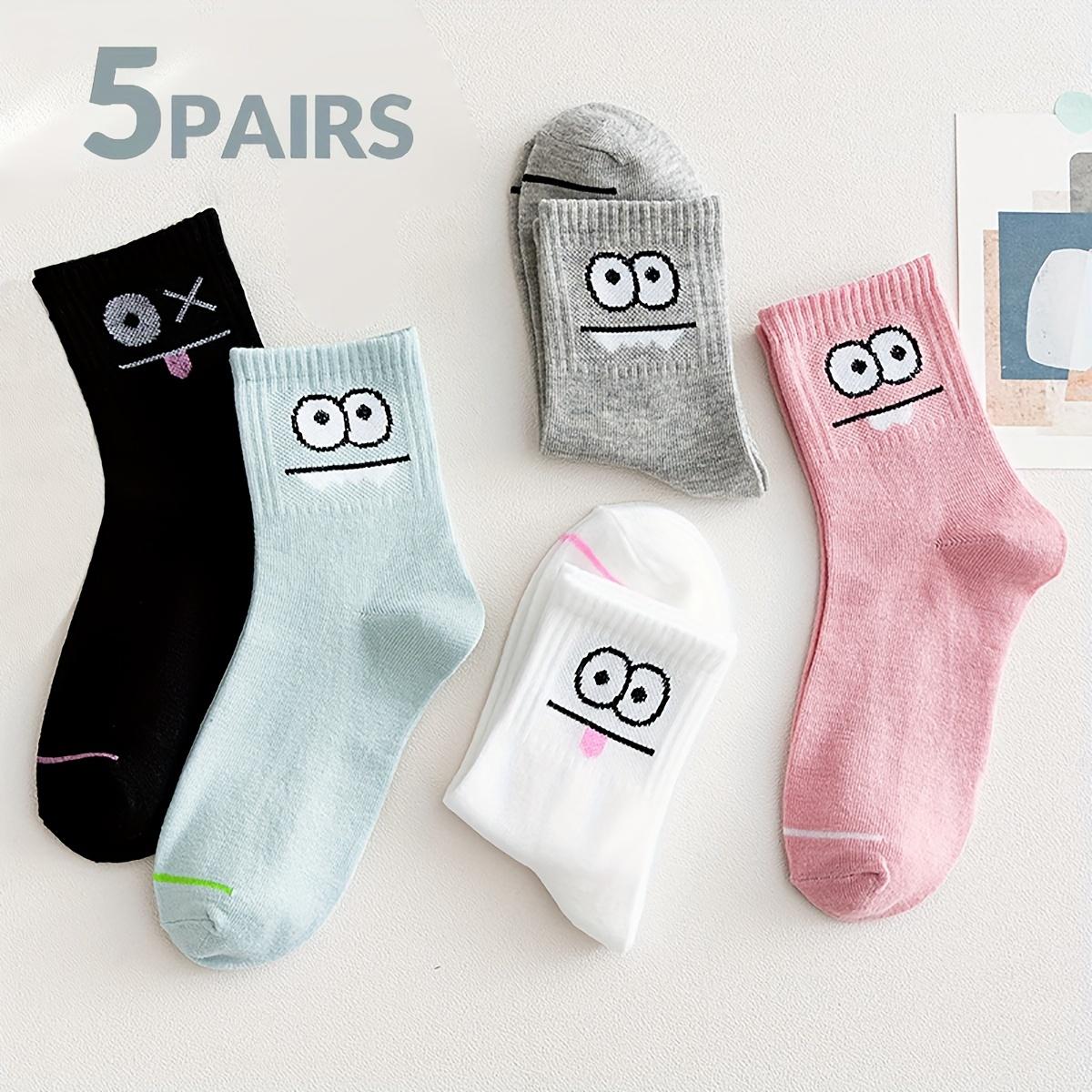 

Пары Милое Выражение 5 Цветов Универсальная Мода Женские Носки Миди