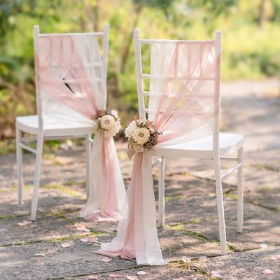 10pcs 17X250cm Chair Sashes Chair Decor for Wedding Party Ceremony Church with Chair Aisle Bulk Luxury Decoration Soft Daily Use