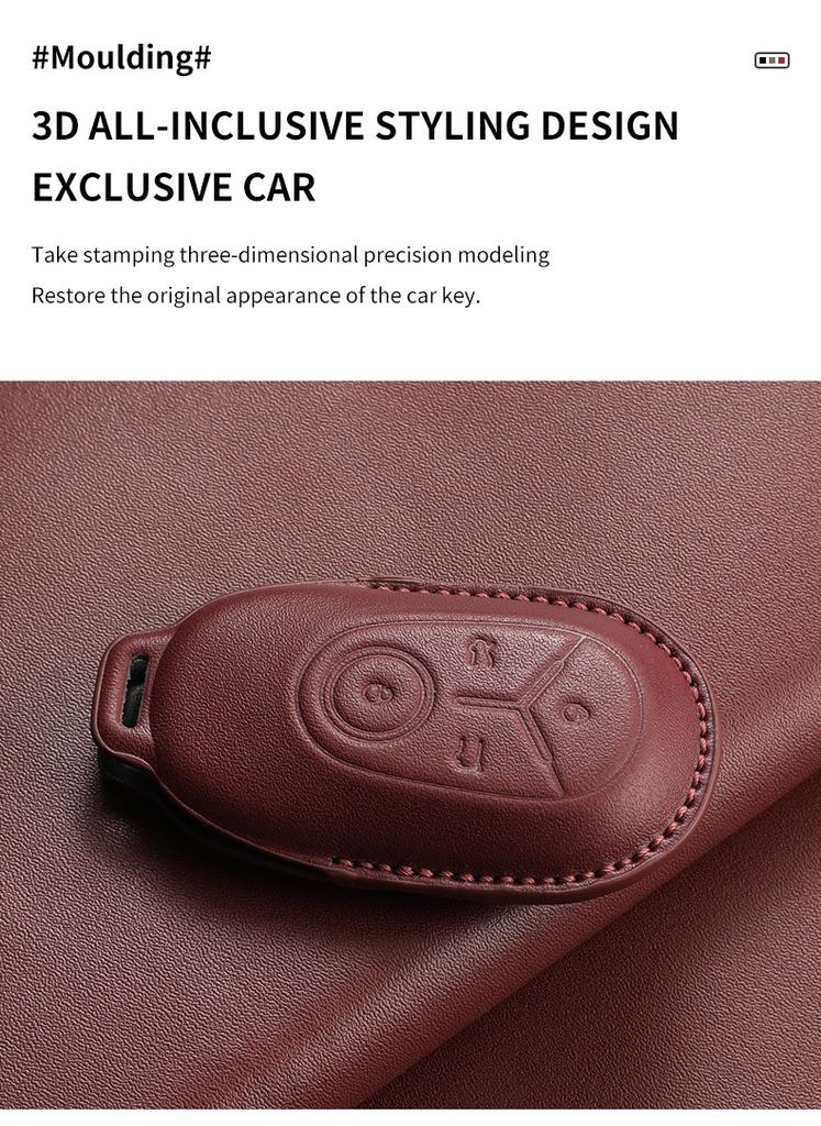 Leather Car Key Case Cover For Geely Galaxy L7 - L6 Max 1.5T Plus Air Pro Galaxy L7 Max E8 E5 Car Key Protection Bag