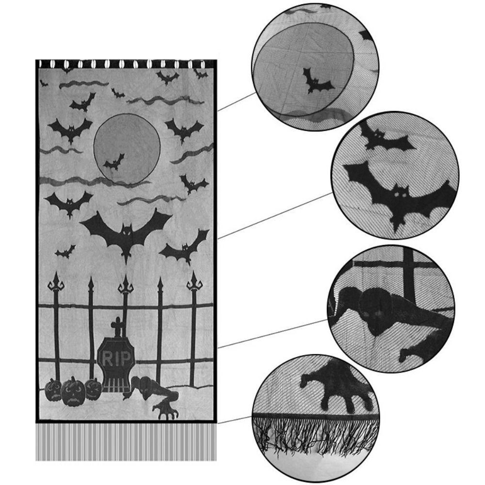 Cloth Halloween Door Curtains Table Flags Spider Web Tablecloth  Halloween