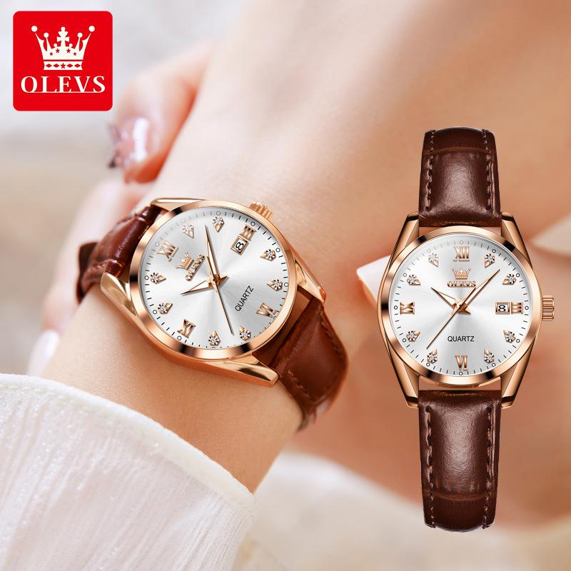 

2023 Новые брендовые часы OLEVS Кварцевые часы Простые нишевые повседневные женские часы Женские часы