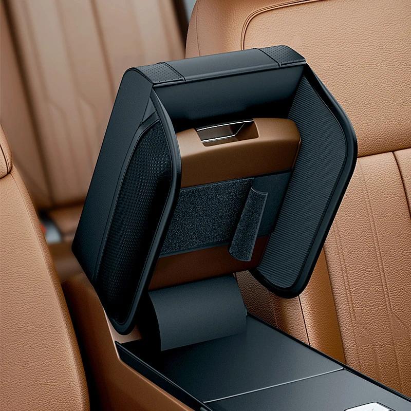 Car Armrest Box Height Pad Universal Leather Armrest Cushion with Pocket Central Memory Cotton Elbow Support Armrest Storage