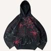 Europe, America 2025 American Graffiti Printing Men's and Women's Loose Casual Zipper Hooded Sweater Trendy Brand