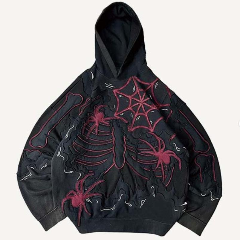 Europe, America 2025 American Graffiti Printing Men's and Women's Loose Casual Zipper Hooded Sweater Trendy Brand