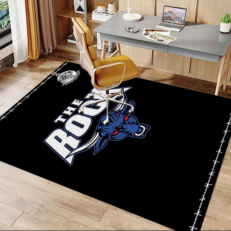 1pc THE ROCK Home Office, Durable Polyester Floor Mat with Easy, Office Decor, Urban Style, Nonslip Backing