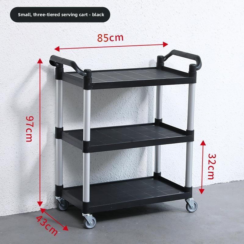 Hotel Restaurant Trolley Dish Cart Push Cart Three Tier Serving Utility Commercial Catering Vehicle Service Trolley Kitchen Cart style-1