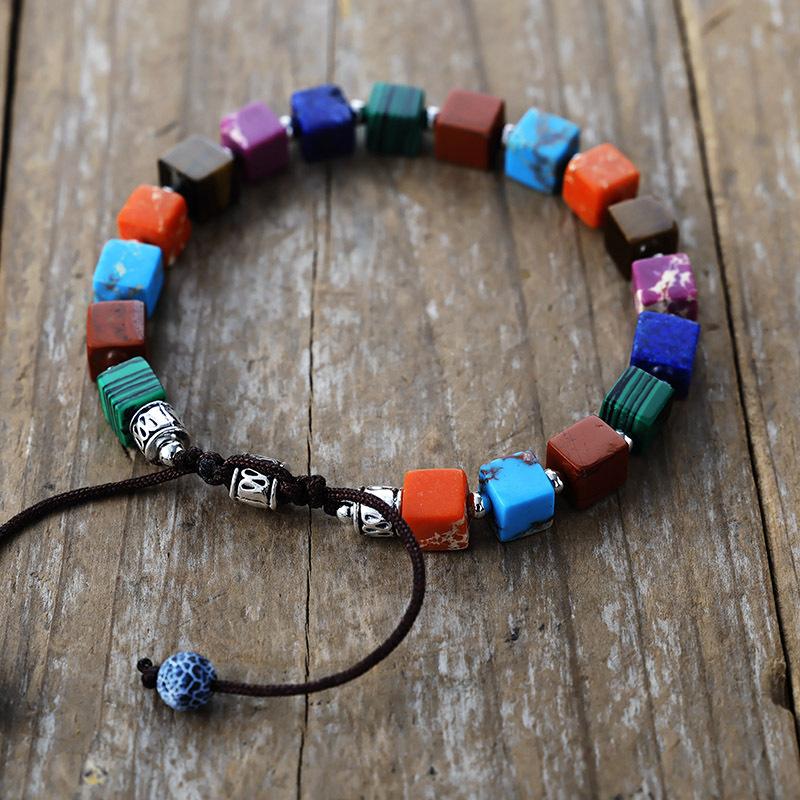 Holiday Wind 1 Color Chakra Natural Stone Handmade Beaded Bracelet Hot Sale Couple Friendship Bracelet Jewelry