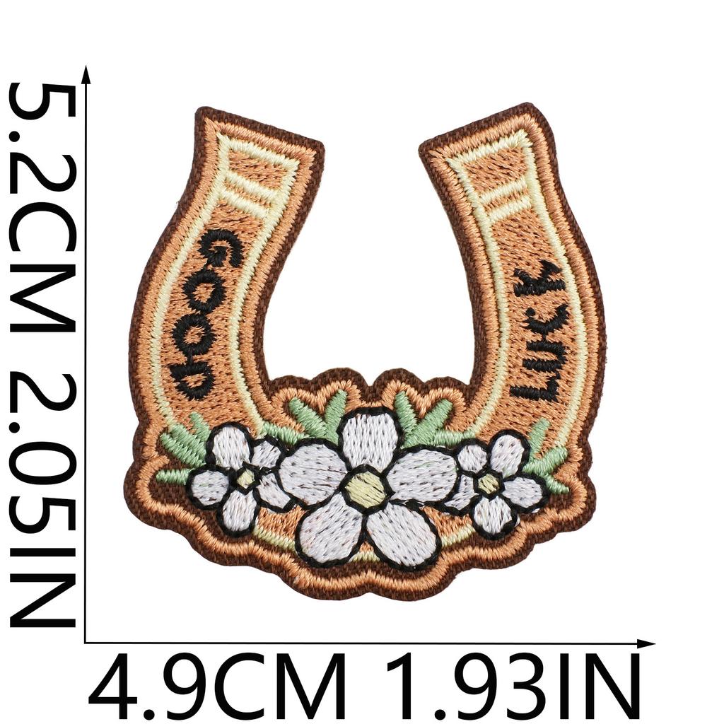 52 Pezzi Stoffa Ricamata Mista Tema Western Denim Adesivo Stile Punk Teschio Patch Adesivo Decorazione Vestiti Cactus
