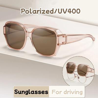 Polarized UV400 Sunglasses Portable Men Women Vintage Fishing Driving Eyewear Square Shades Myopia Prescription Glasses