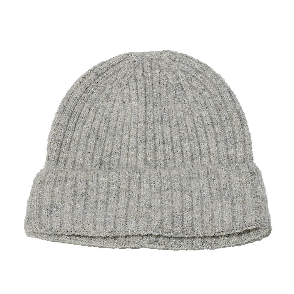Wollmütze mit großem Kopfumfang, einfarbig, thermische Überziehmütze, Outdoor-Skimütze, Strickmütze für Damen
