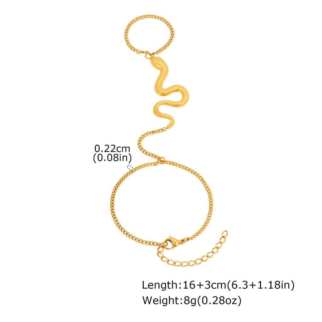 Stainless Steel Snake Animal Finger Bracelet Gold Fashion Jewelry Br-2332