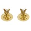 2 Pcs Exquisite Leaf Candlestick Stand Gold Iron Candle Holder Plant Shape Candlestick  Desktop