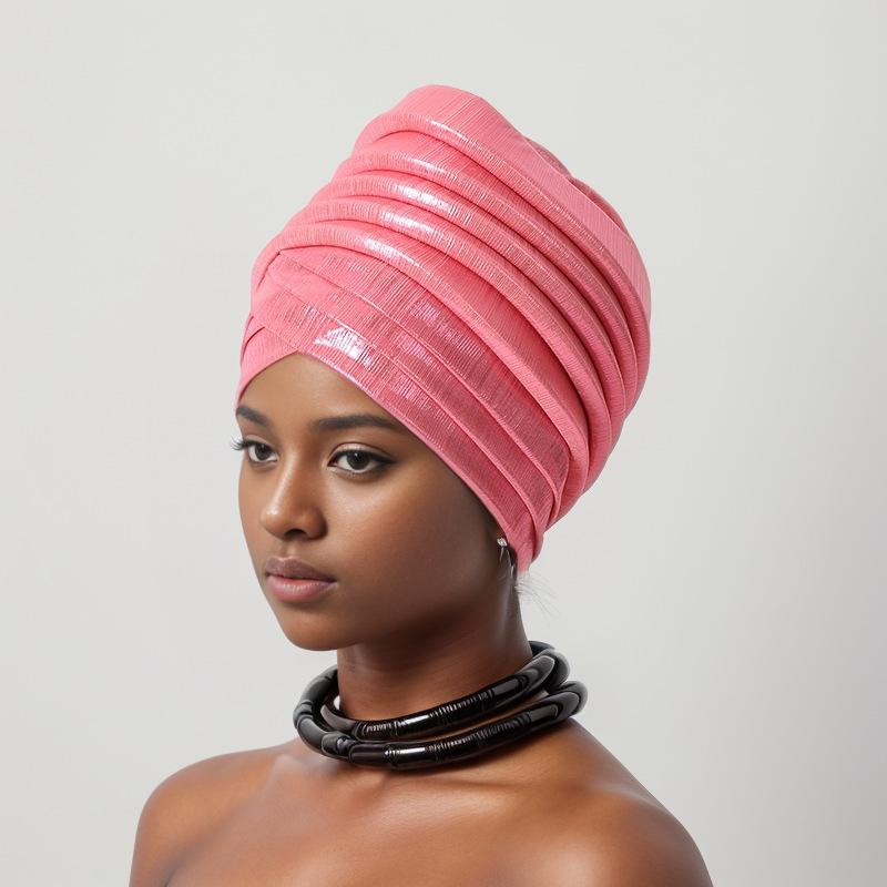 Beauty Strip Multi -Layer Exaggerated Turban Cap African Hat Muslim Turban Hat