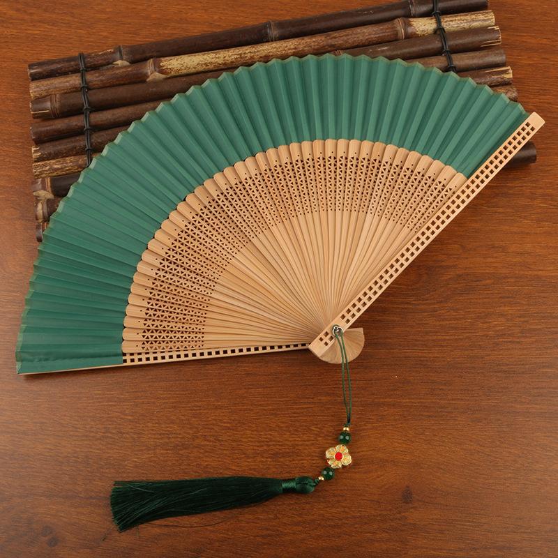 Bamboo Cloth Folding Fan Classical Blank Dancing Fans Handle Fan Chinese Art Crafts Gifts Decoration Fans Home Decor Gifts