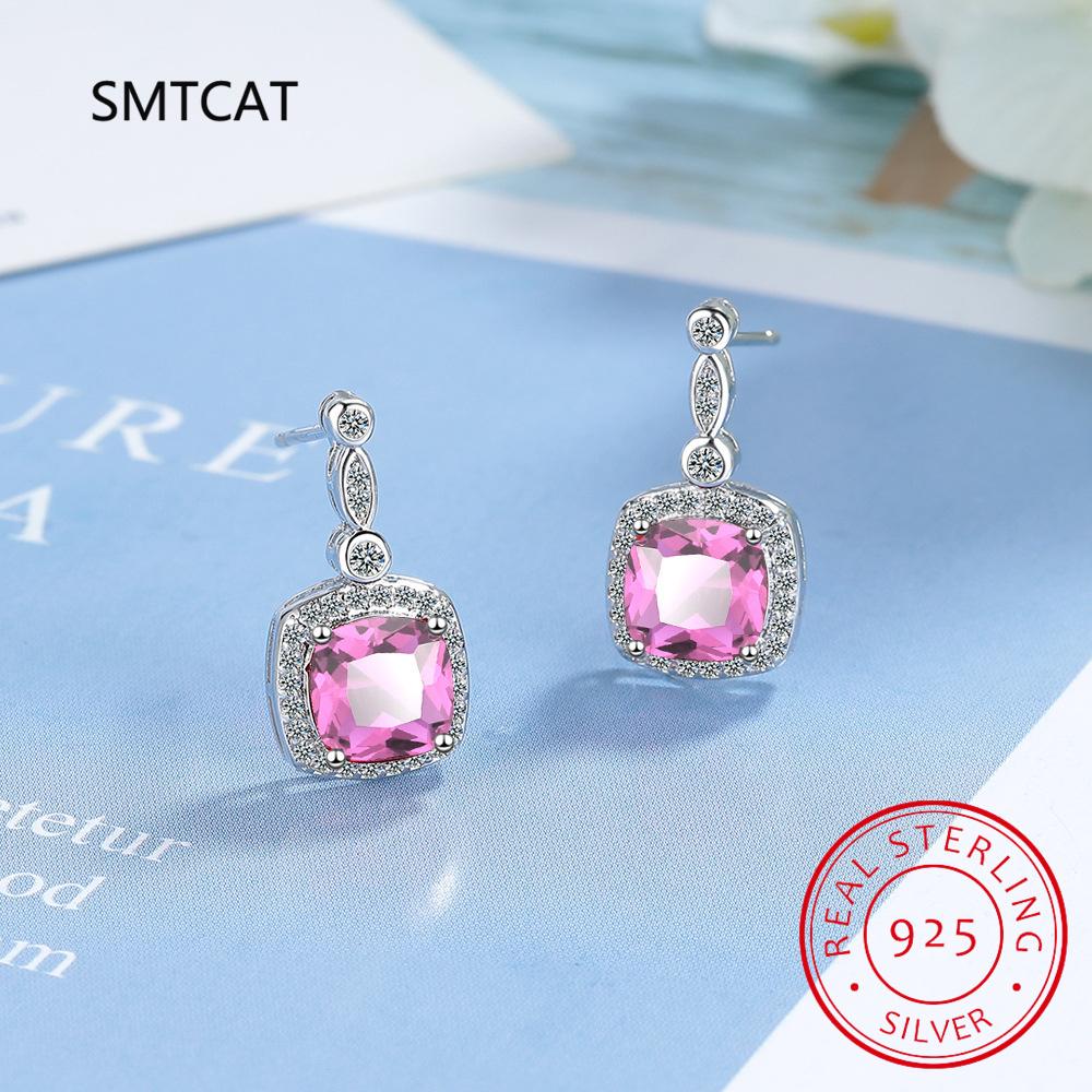 1.3ct Natural Peridot 925 Sterling Silver Square Stud Earrings Oorbellen for Women Fashion Green Gemstone Jewelry Birthday Gift