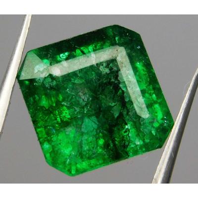 Natural Green Emerald Loose Gemstone Square Cut 7 Ct Colombian for Jewelry Making and Crafts