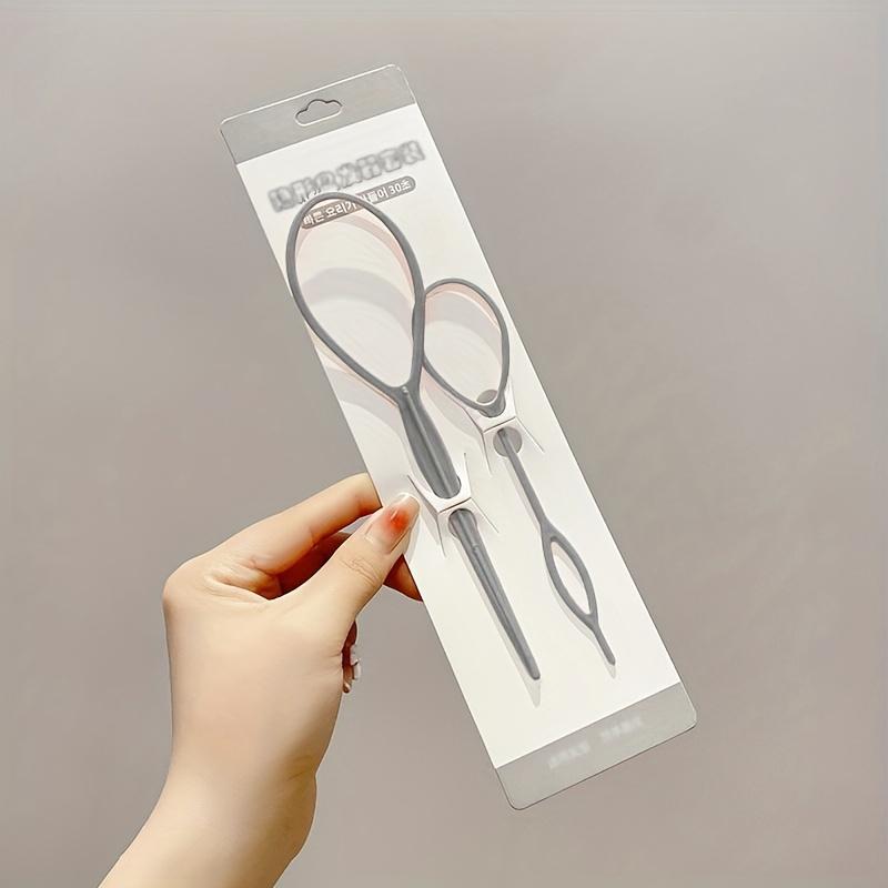 

2 шт./набор Однотонная заколка для волос с закручиванием Быстрая резинка для пучка и многофункциональный инструмент для укладки Аксессуары для волос для всех типов волос 1 Set серый