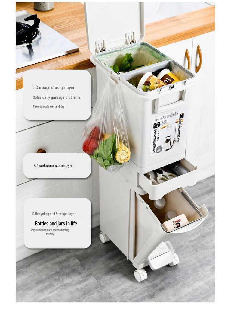 Luxurious Minimalist Dual Compartment Trash Can with Lid & Foot Pedal