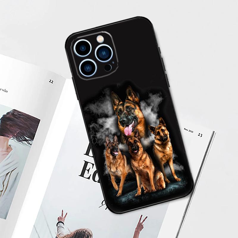 Deutscher Schäferhund-Telefonkasten für iPhone 11 12 13 14 15 Pro Max Plus 12 13 Mini 7 8 SE X XR XS MAX Abdeckungsschale