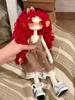 Hazbin Hotel Helluva Boss Doll Red Curly Hair Checkered Dress Anime Toy Handmade Gift for Animation Fans