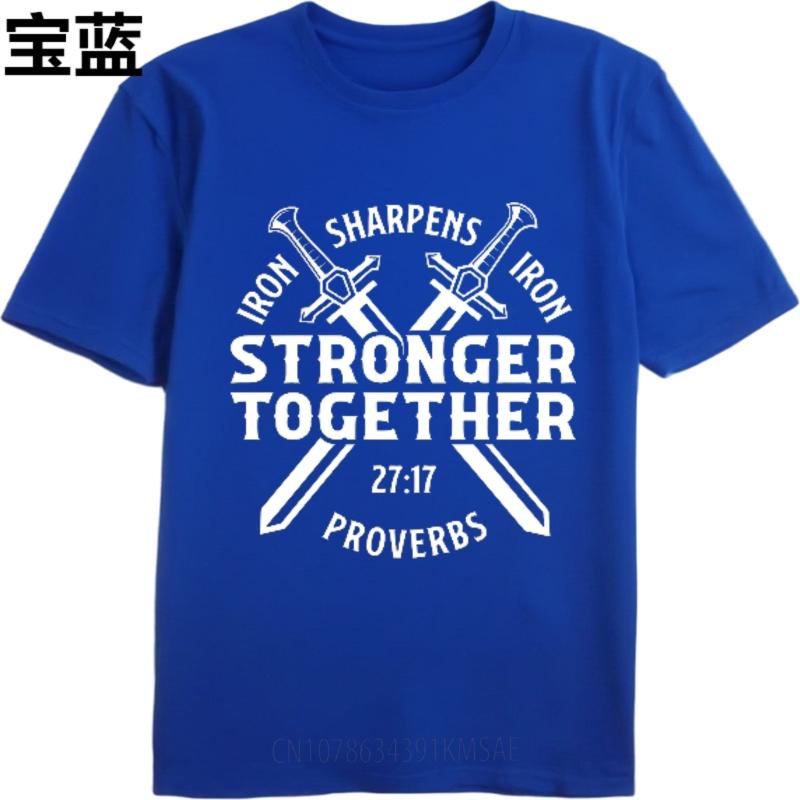 Summer top Printed Boys Oneck tshirt Streetwear Iron Sharpens Iron Stronger Together Proverbs 27 17 Retro Teenagers Tee shirt