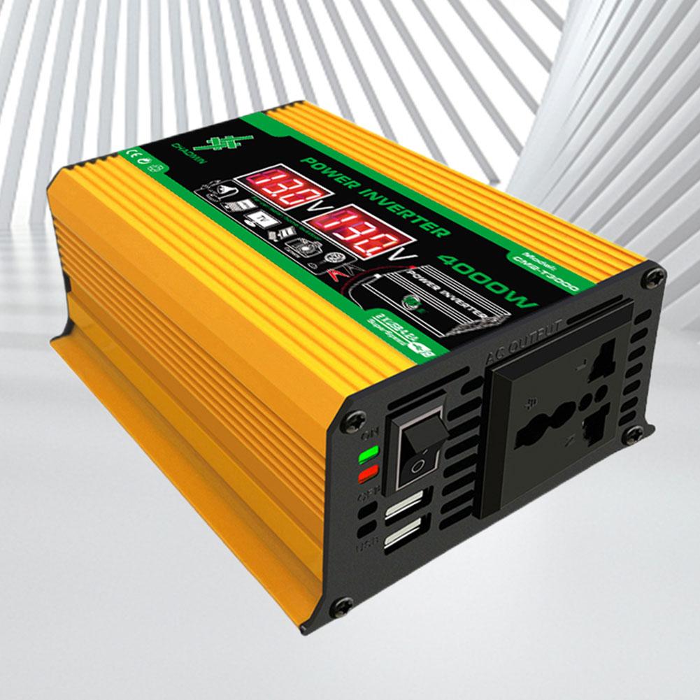 Invertor Auto Inteligent 4000W Dual USB 12V La 220V/110V Convertor de Putere Invertor de Putere Digital Afișaj Voltaj LED pentru RV Rulotă