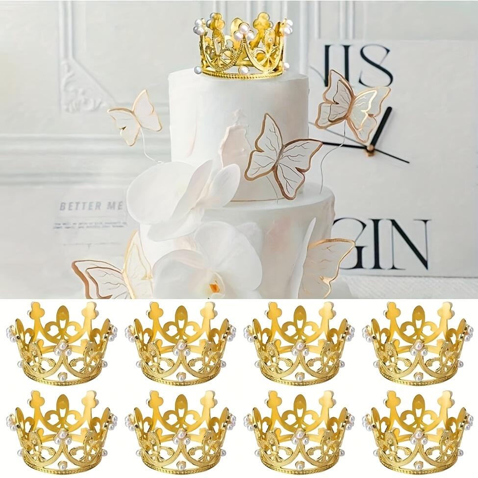 5pcs Golden Silvery Birthday Mini Crown Cake Topper Used for Gatherings Parties Birthdays Cake Decorations cake decorating tools