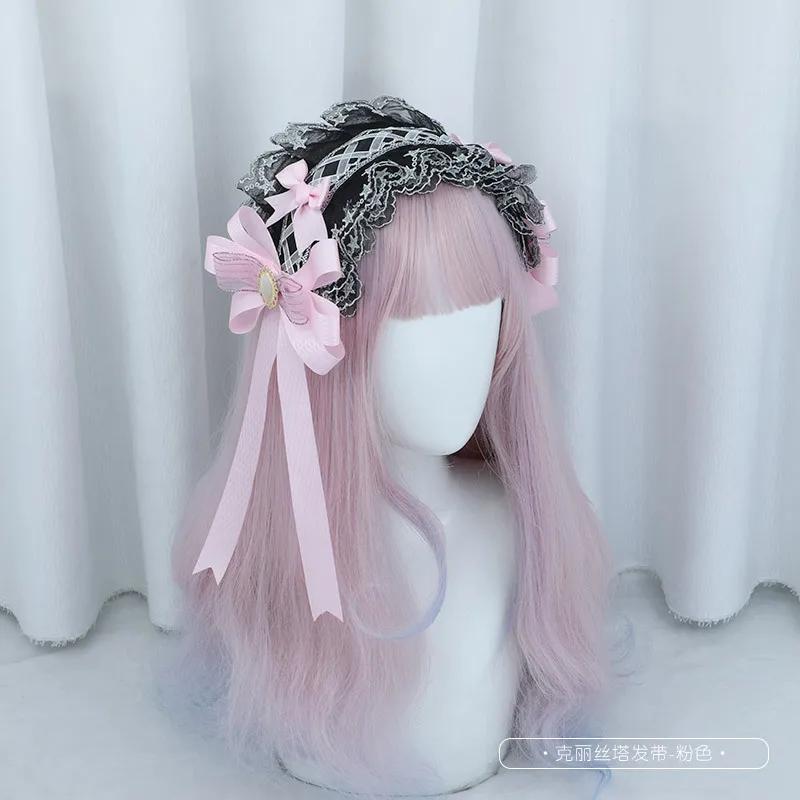 Japanese Style  Lolita Hair Bow Handmade Christa Ribbon Lace Headband Kawaii Hair Accessories Ready To Ship