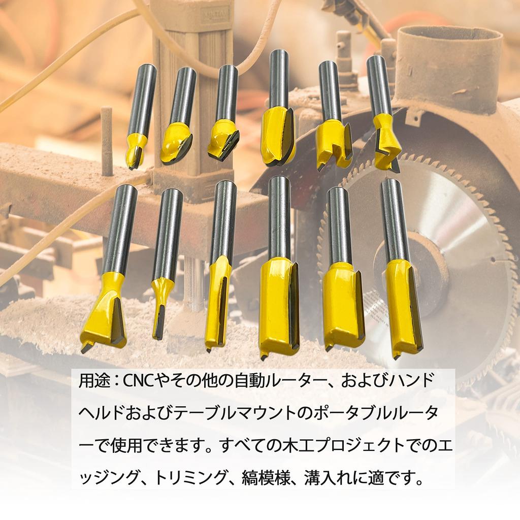 Oberfräser-Set 70 Teile Schaftdurchmesser Zoll Schneiden Holzbearbeitungswerkzeug mit Koffer HFS(R) 12.7mm 1/2